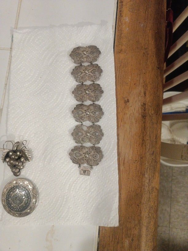 Silver Vintage Bracelet Weight 38.18 Grams (Rare)