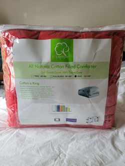 Cottonloft red all-natural cotton filled comforter with a 240-thread-count cover