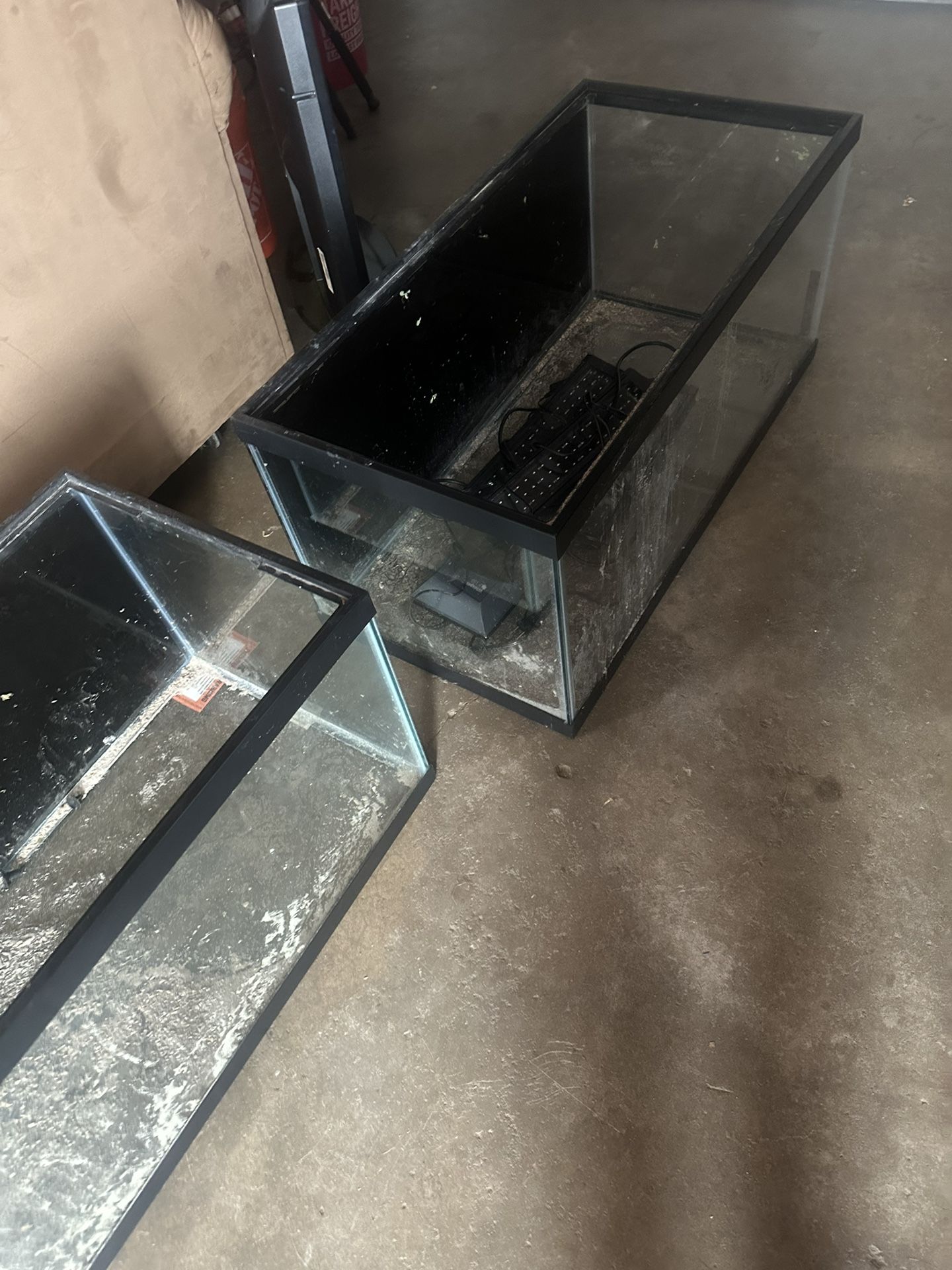 2-45 Gallon Fish Tank W/ Lights And Air Pump