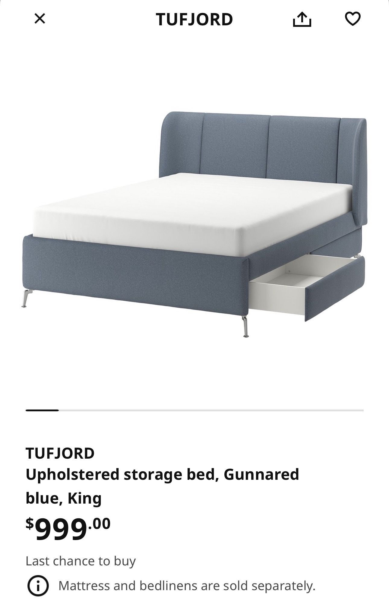 **MUST GO** King Bed Frame w/storage **ASAP**