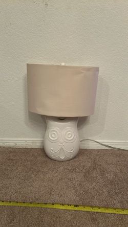 White Ceramic Owl Table Lamp