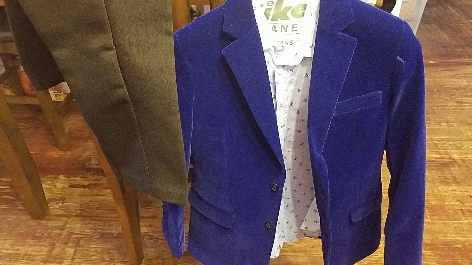 Boys velvet blue jacket size 8