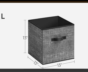 SONGMICS 13" Foldable Storage Cube Non-Woven Fabric Bins w/ Double Handles Set of 6 - Classic Black