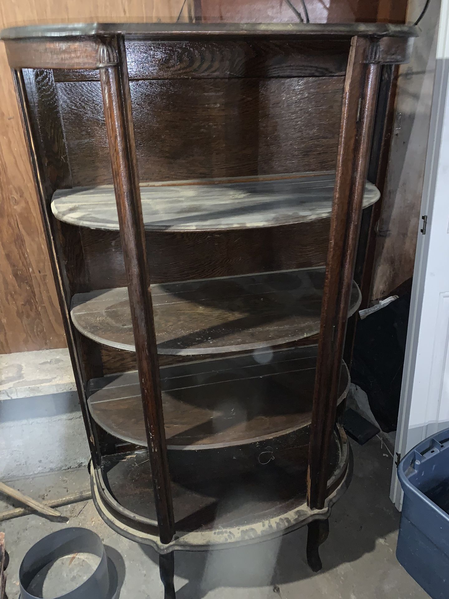 Antique Oak Curio Cabinet