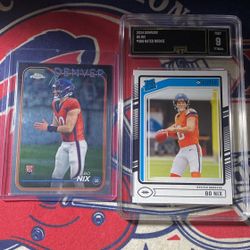 Bo Nix Rookie Graded Football Card Lot (2 Cards)