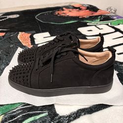 Christian Louboutin Louis Junior Spikes Black Sneakers