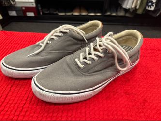 Sperry Top-Sider Gray Canvas Sneakers Men’s Size 10.5M – Great Condition