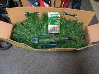 6.5' Chelsea Pine Christmas Tree w Stand and Lights in Box