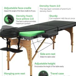 Luxton Home Premium Foam Massage Table - Easy Set Up - Foldable & Portable with Carrying Case