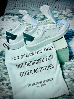 Golden Goose Pure New Purestar White Green Men’s Size 44 US 11 Brand New Authentic Box