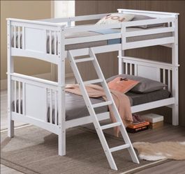 Brand New White Twin Over Twin Bunk Bed