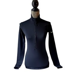 Nike Pro women's black 1/2 zip activewear fleece size S
