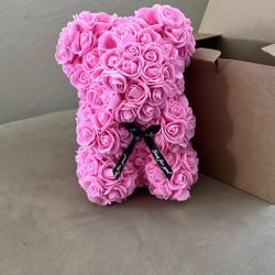 Rose Bear Ribbon Says Just For You 