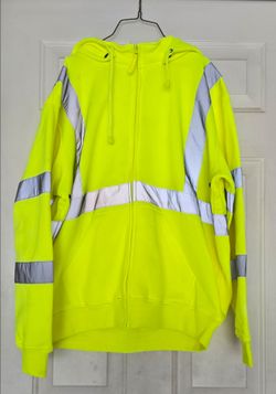 XL Hi-Vis Reflective Safety Zip-Up Hoodie