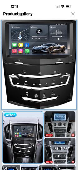 Car Radio for Cadillac ATS XTS SRX CTS 2013-2020: 8" HD Touchscreen Stereo Replacement with Wireless Carplay Android Auto 5GWiFi Bluetooth FM RDS SWC 
