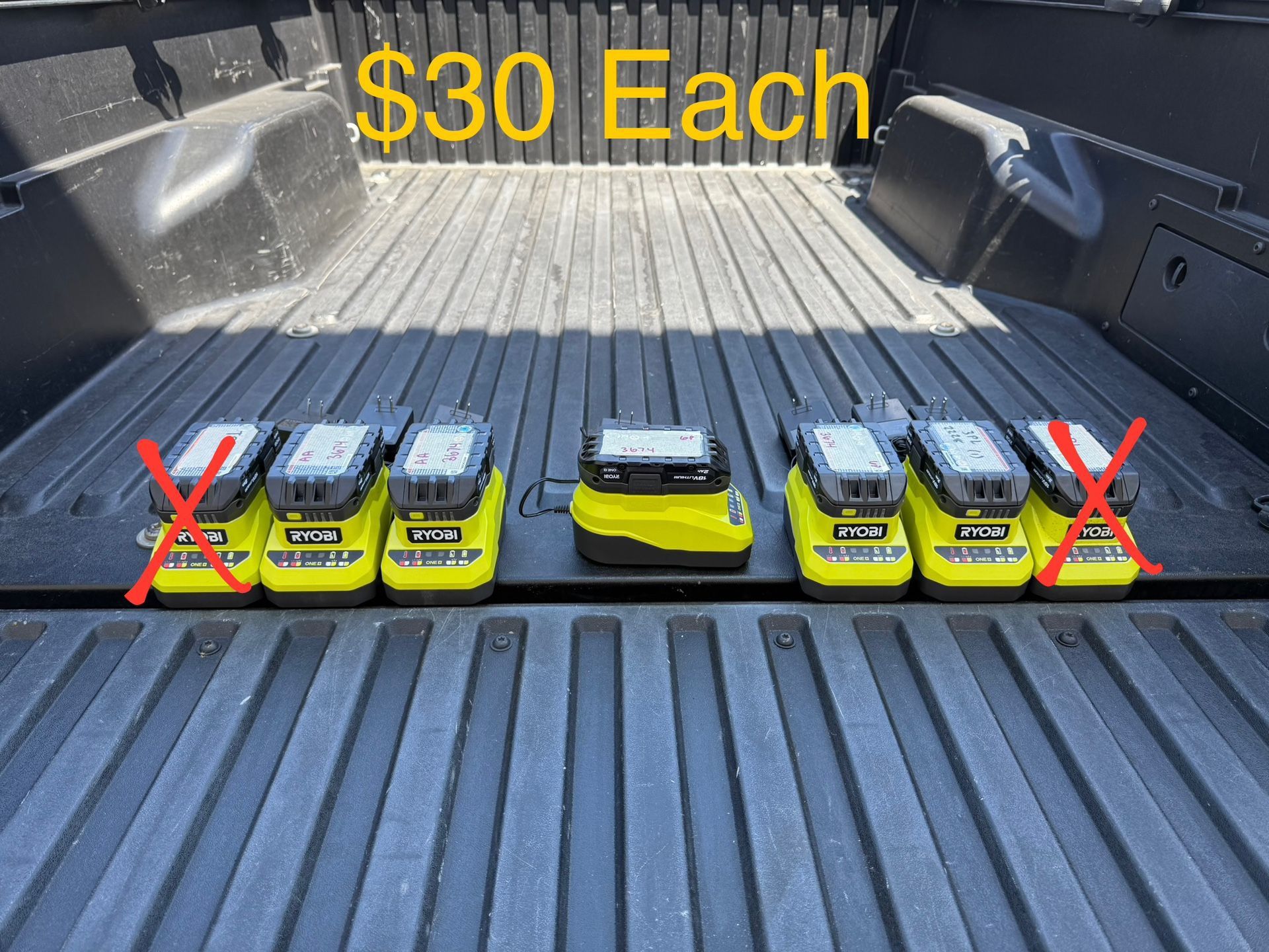 RYOBI ONE+ 18V Lithium-Ion 2.0 Ah Battery & Charger Starter Kit **$30 Each, FIRM PRICE**