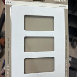 Lutron Claro Light Switch Cover Plate, 3 Gang Wallplate, CW-3-WH, White