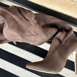 Just fab Thigh High Suede Boots Size 8