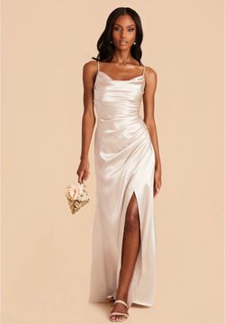 Birdy Grey Satin Maxi Dress in Champagne New With Tag Size M