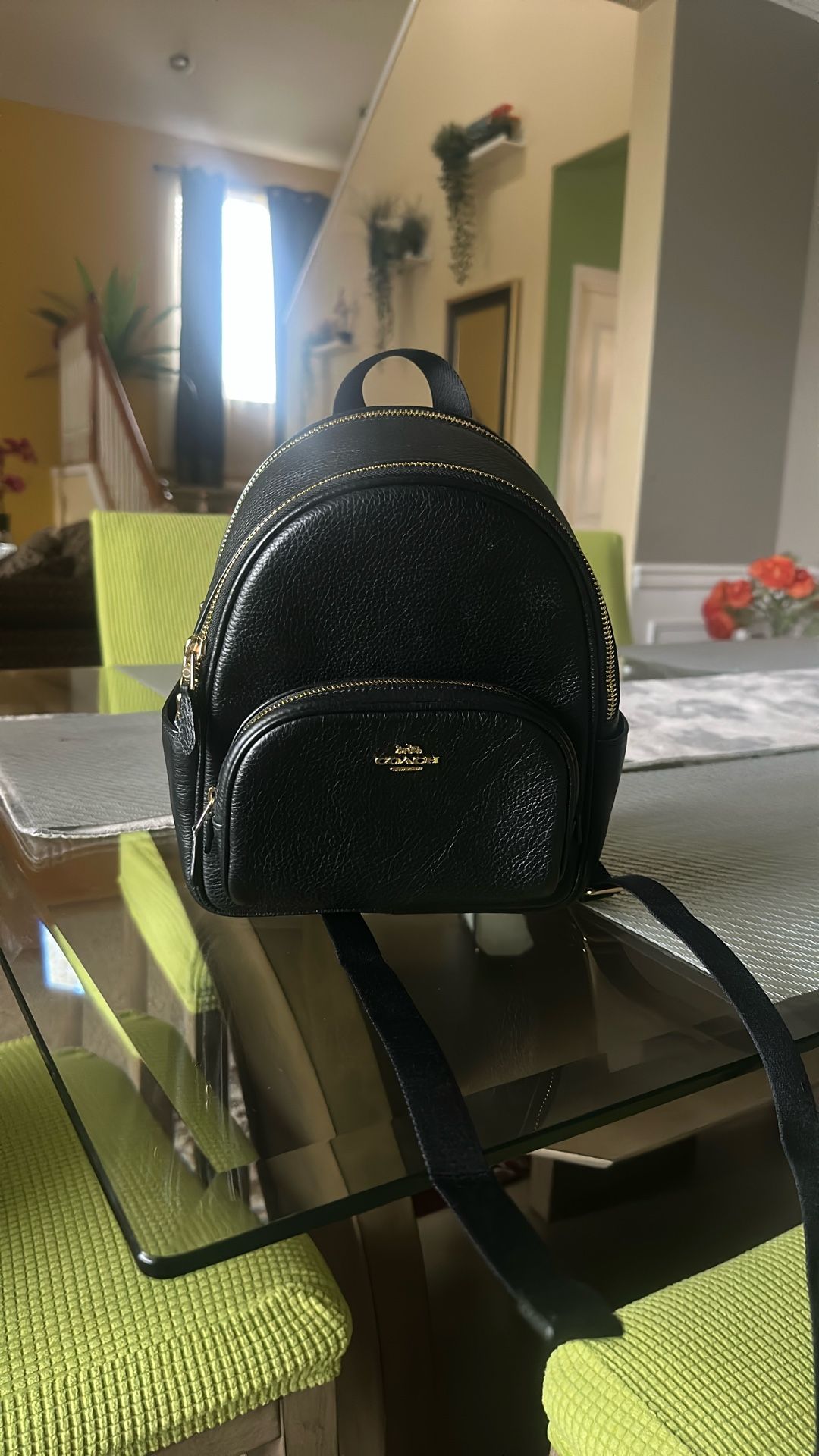 Coach Leather Mini Backpack Black