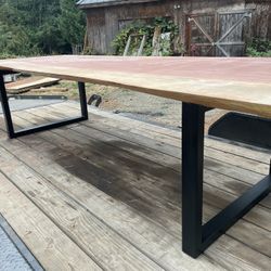 Massive Redwood Dining Table!! 4 Ft Wide X 10 Ft Long