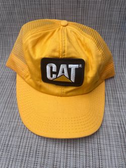 CAT Caterpillar Yellow Mesh Trucker Hat