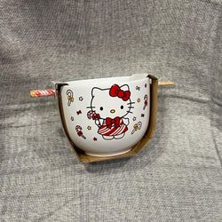 Hello Kitty Bowl With Chopsticks