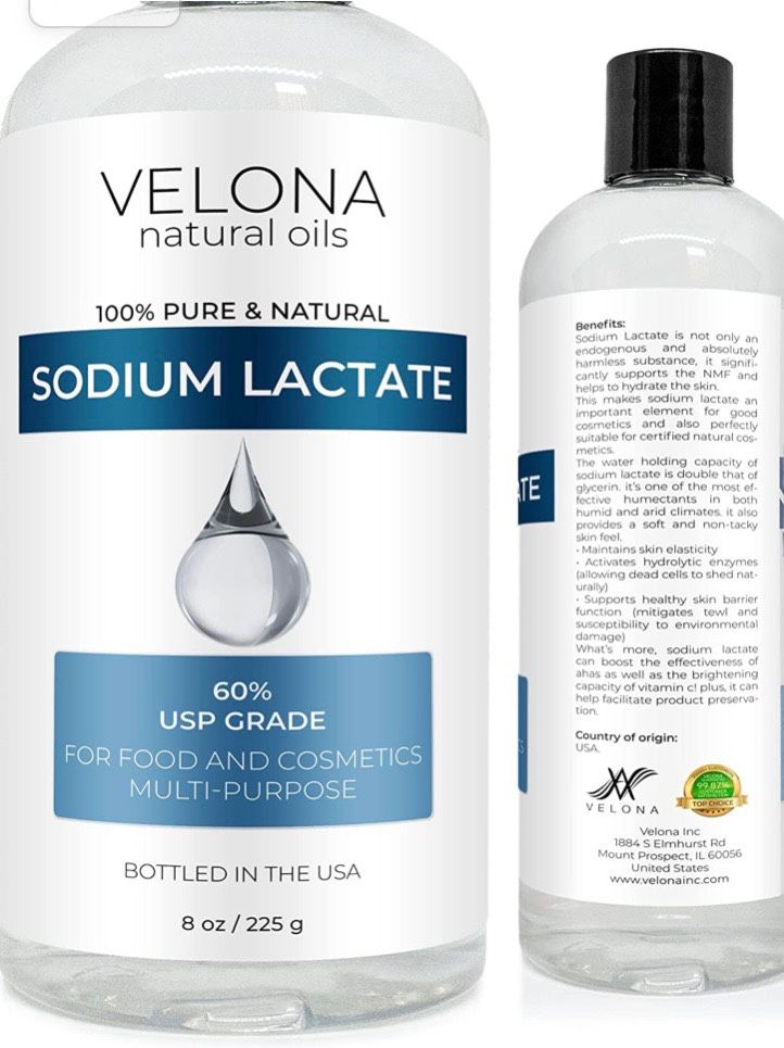 *FOR SALE*velona Sodium Lactate 60%-8oz USP Grade Natural Preservative