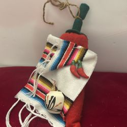 New Mexico Chili Ornament Felt & Ceramic 