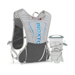 IX INOXTO Running Hydration Vest for Men Women Water Backpack for Running 3L Running Hydration Pack for Trail Running Marathon Race Hiking (grey blue)