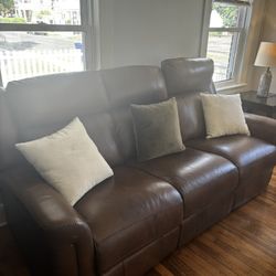 Leather Recliner Sofa