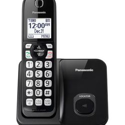 Set Of 2-Panasonic Cordless Phone System, Expandable Home Phone with Call Blocking, Bilingual Caller ID and High-Contrast Display, 1 Handset - KX-TGD6