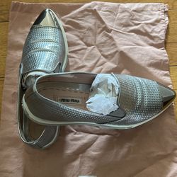 MIU MIU White NAPPA LEATHER SLIP-ON SNEAKERS