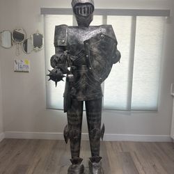 Large Knight Aluminum Statute