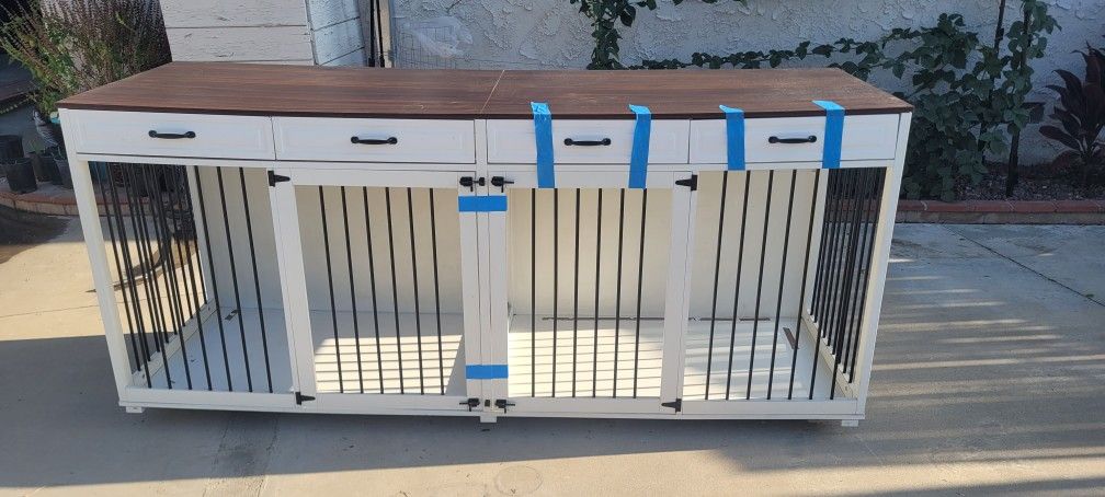 Wooden Dog Crate for 2 Dogs