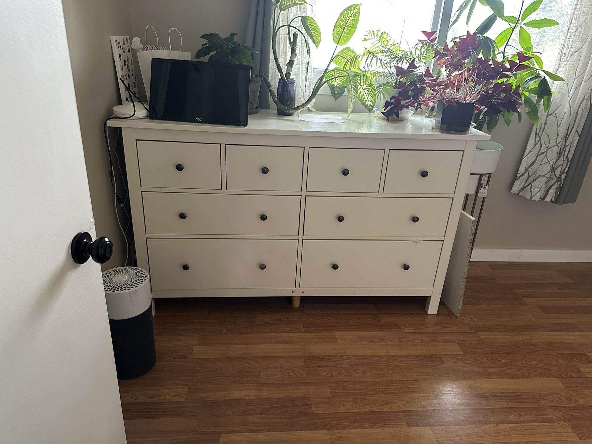White IKEA Hemnes 8 drawer dresser 