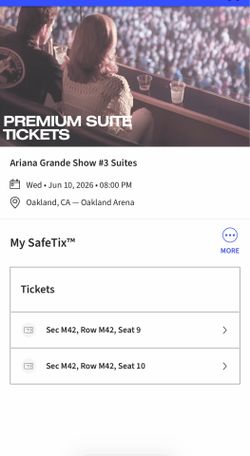 Ariana Oakland premium tickets