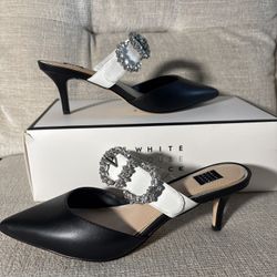 White House Black Market NEW Buckle Mule Shoes Sz 7