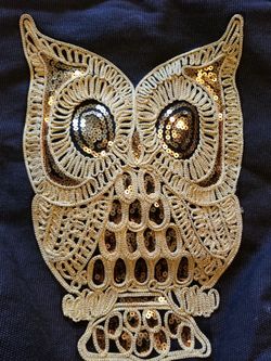 Gray and gold tote bag