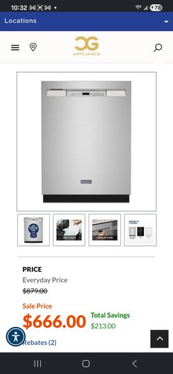 Brand new Model #: MDB4949SKZ
24” Front Control Dishwasher with Dual Power Filtration and PowerBlast® Cycle - 50 dBA