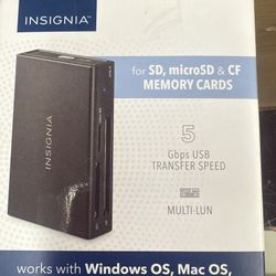 Insignia™️ - USB-C to SD, microSD and CompactFlash Memory Card Reader - Black  1pc  