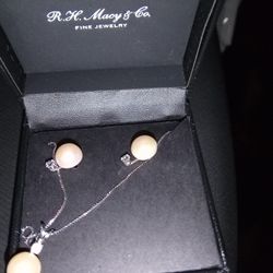 Authentic Pearl Earing & Necklace Set!!!!! Great Deal