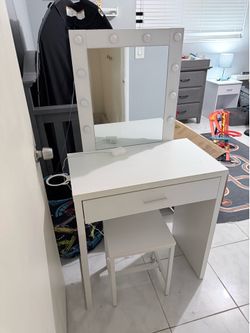 Vanity with chair