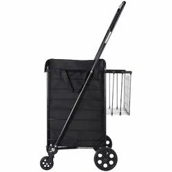 Large Folding Rolling Utility Cart with Waterproof Bag