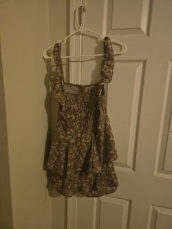 Floral Smocked Mini Romper Dress with Ruffle Detail