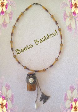 Time in a bottle beaded necklace