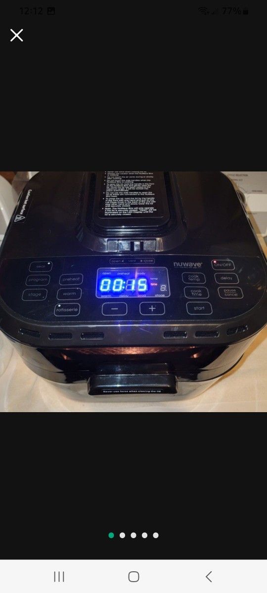 Nuwave Brio 10 Qt Air Fryer 37101 Like New Airfryer Cooking Kitchen