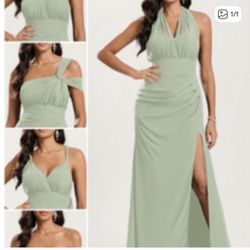 Convertible Sage Evening Dress