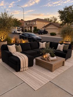 Ashley Furniture 3-Piece Charcoal Sectional Sofa – Large L-Shaped Couch w/ Chaise Deep Seat