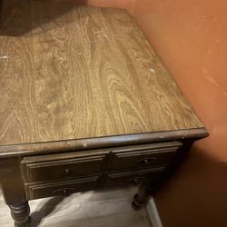 Solid Wood End Table With One Drawer 21”h * 20.5w*28d